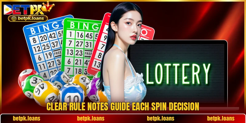 Clear rule notes guide each spin decision