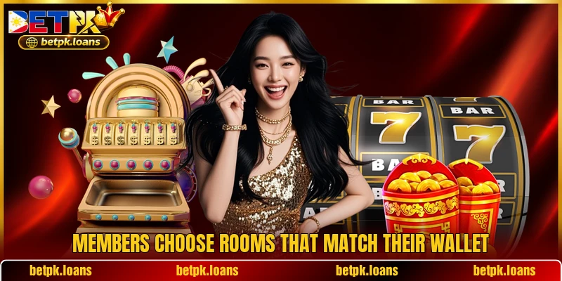 Members choose rooms that match their wallet
