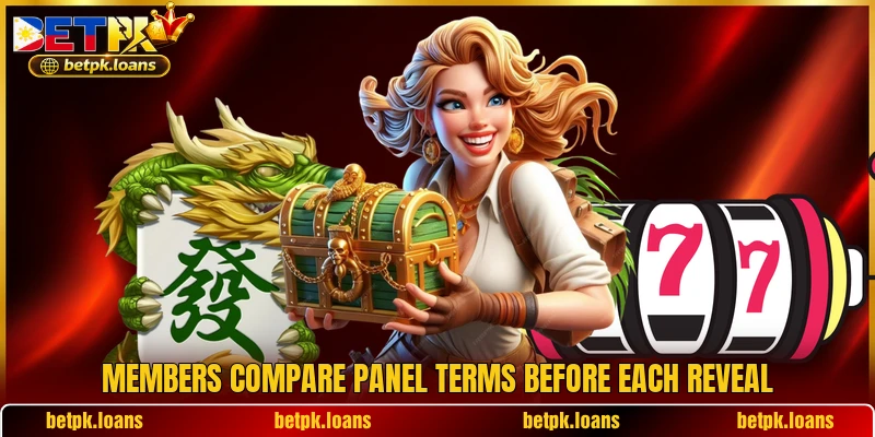Members compare panel terms before each reveal