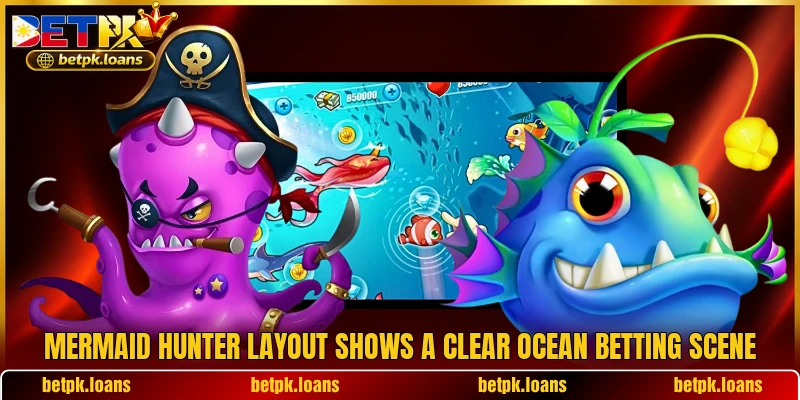 Mermaid Hunter layout shows a clear ocean betting scene