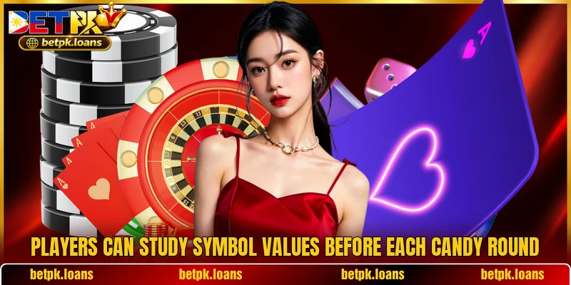 Players can study symbol values before each candy round