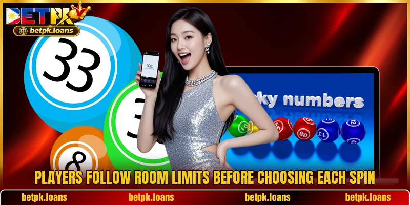 Players follow room limits before choosing each spin