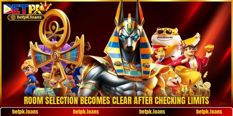 Room selection becomes clear after checking limits
